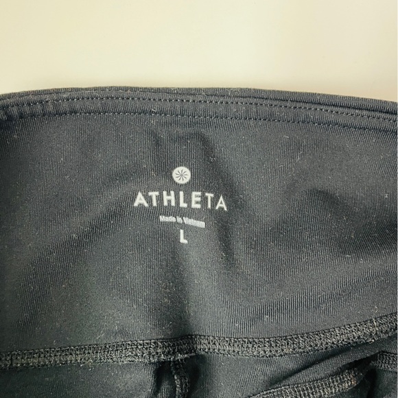 Athleta BLACK Mesh Side Panel Capri Leggings - Picture 7 of 9